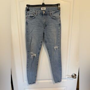 AGOLDE Sophie high-rise skinny jeans light wash blue distressed denim sz 27